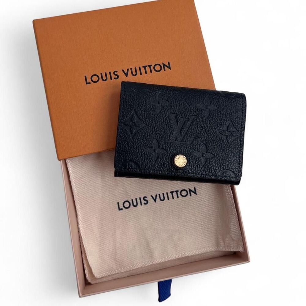Louis Vuitton Black Monogram Empreinte Card Holder Wallet M58456